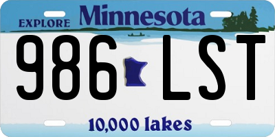 MN license plate 986LST