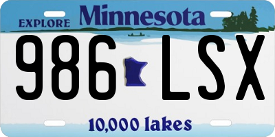 MN license plate 986LSX