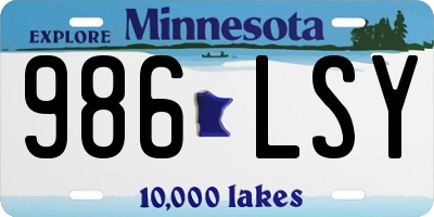 MN license plate 986LSY