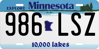 MN license plate 986LSZ