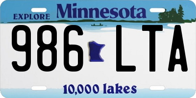 MN license plate 986LTA