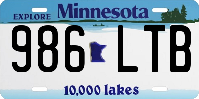 MN license plate 986LTB