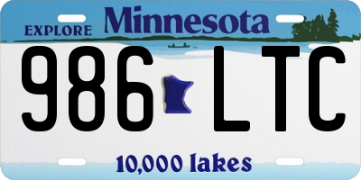 MN license plate 986LTC