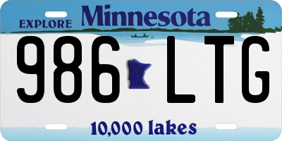 MN license plate 986LTG