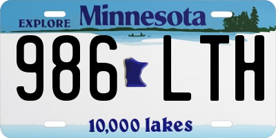 MN license plate 986LTH