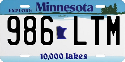 MN license plate 986LTM
