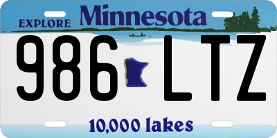 MN license plate 986LTZ