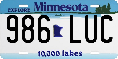 MN license plate 986LUC