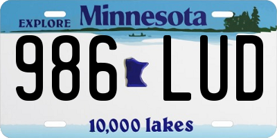 MN license plate 986LUD