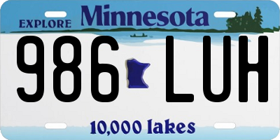 MN license plate 986LUH
