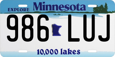 MN license plate 986LUJ