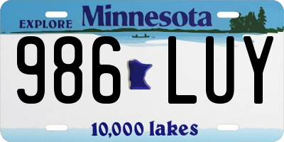MN license plate 986LUY