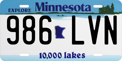 MN license plate 986LVN