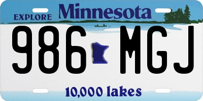 MN license plate 986MGJ