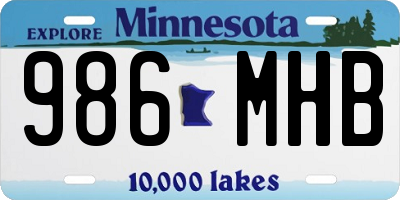 MN license plate 986MHB