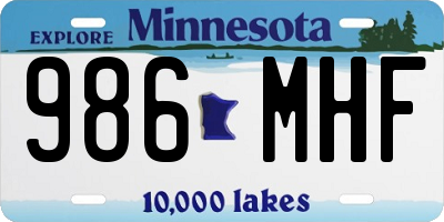 MN license plate 986MHF