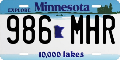 MN license plate 986MHR
