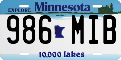 MN license plate 986MIB