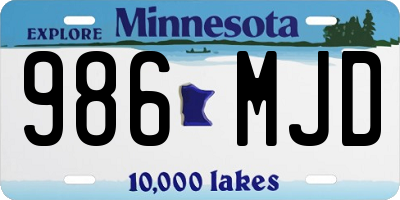 MN license plate 986MJD