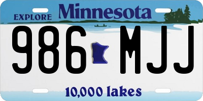 MN license plate 986MJJ
