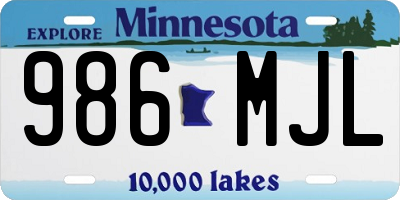 MN license plate 986MJL