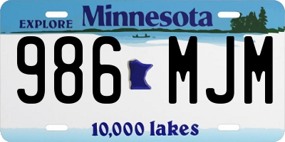 MN license plate 986MJM