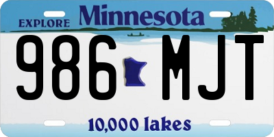 MN license plate 986MJT