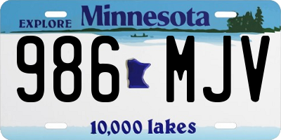 MN license plate 986MJV