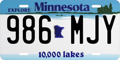 MN license plate 986MJY
