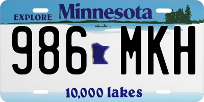 MN license plate 986MKH