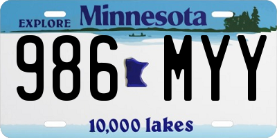 MN license plate 986MYY