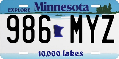 MN license plate 986MYZ