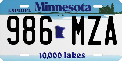 MN license plate 986MZA