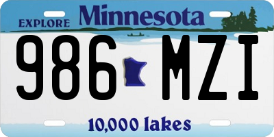 MN license plate 986MZI