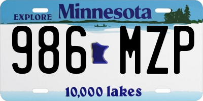 MN license plate 986MZP