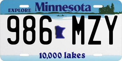 MN license plate 986MZY