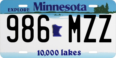 MN license plate 986MZZ