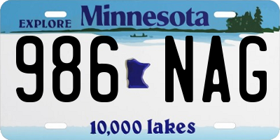 MN license plate 986NAG
