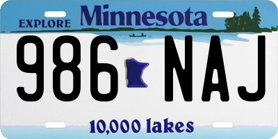 MN license plate 986NAJ