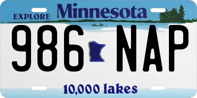 MN license plate 986NAP