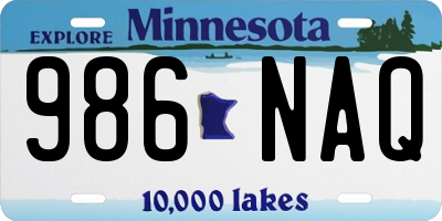 MN license plate 986NAQ