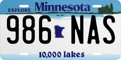 MN license plate 986NAS