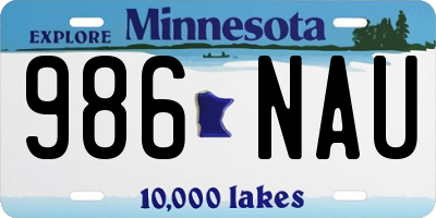 MN license plate 986NAU