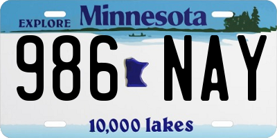 MN license plate 986NAY