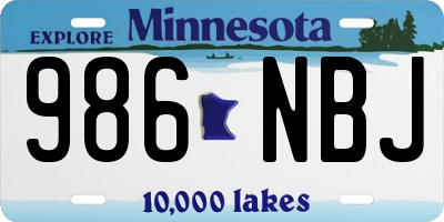MN license plate 986NBJ
