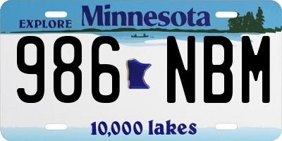 MN license plate 986NBM