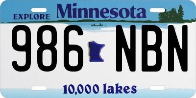MN license plate 986NBN