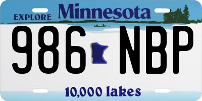 MN license plate 986NBP