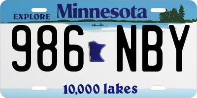 MN license plate 986NBY