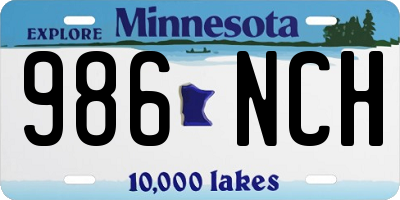 MN license plate 986NCH